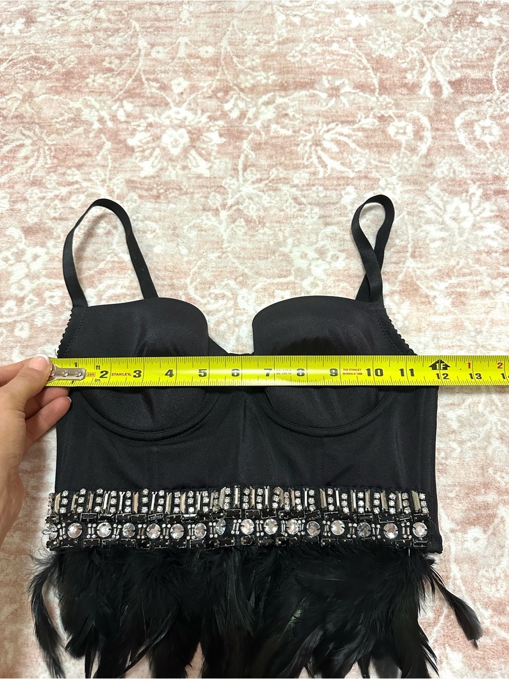 Vintage BEBE ✨Crystal & Feather Corset Top - Picture 6 of 11